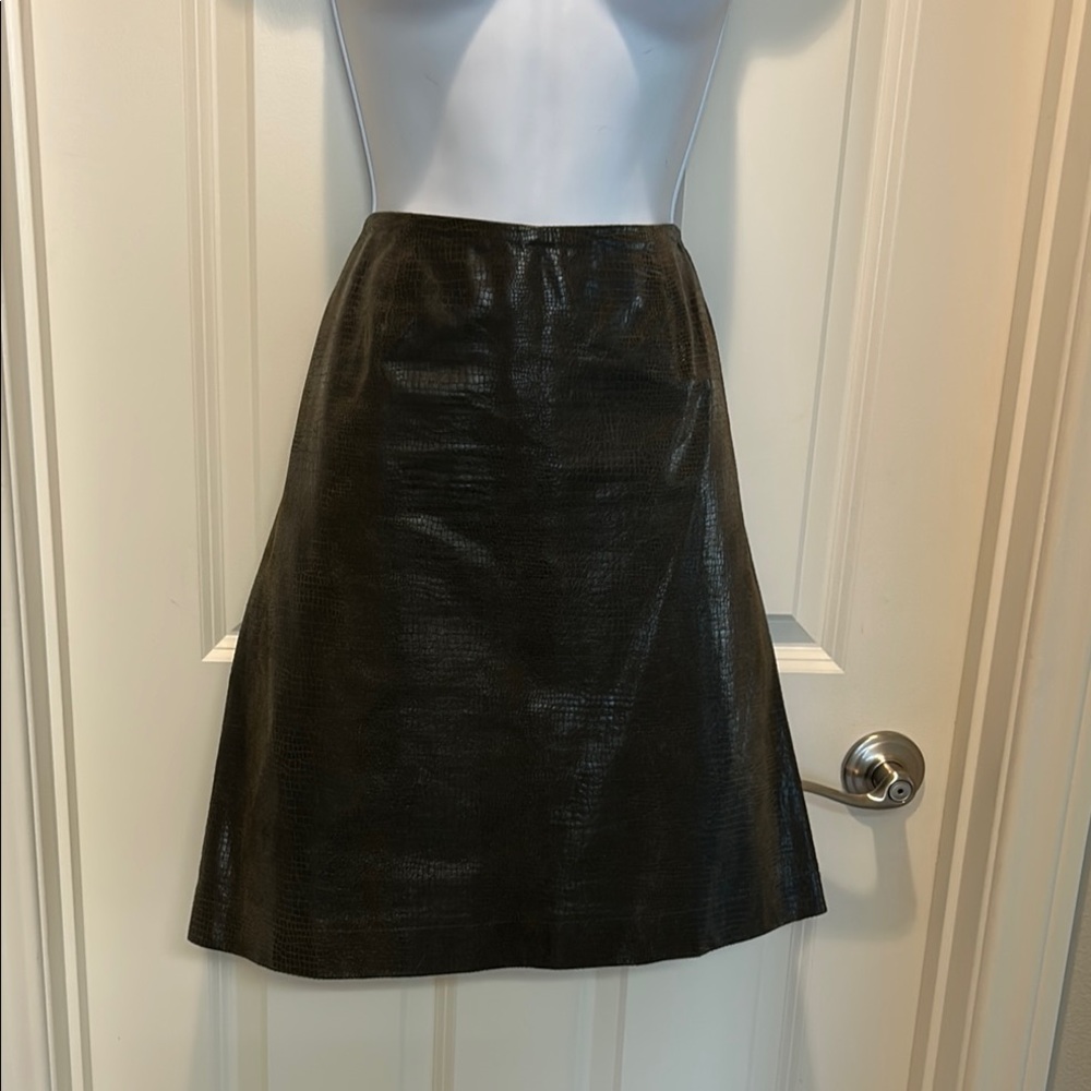 INC GreenLeather Mini Skirt